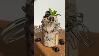 Blackberry Vanilla Coconut Overnight Oats #shortscooking #shortsviral #shorts #reels #overnightoats