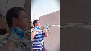 Collaboration with bricklayers to install bricks neatly and according to #shorts #technical #tools
