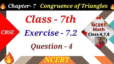 exercise 7.2 | question- 4 | class 7 chapter 7 Congruence of Triangles | ncert maths
