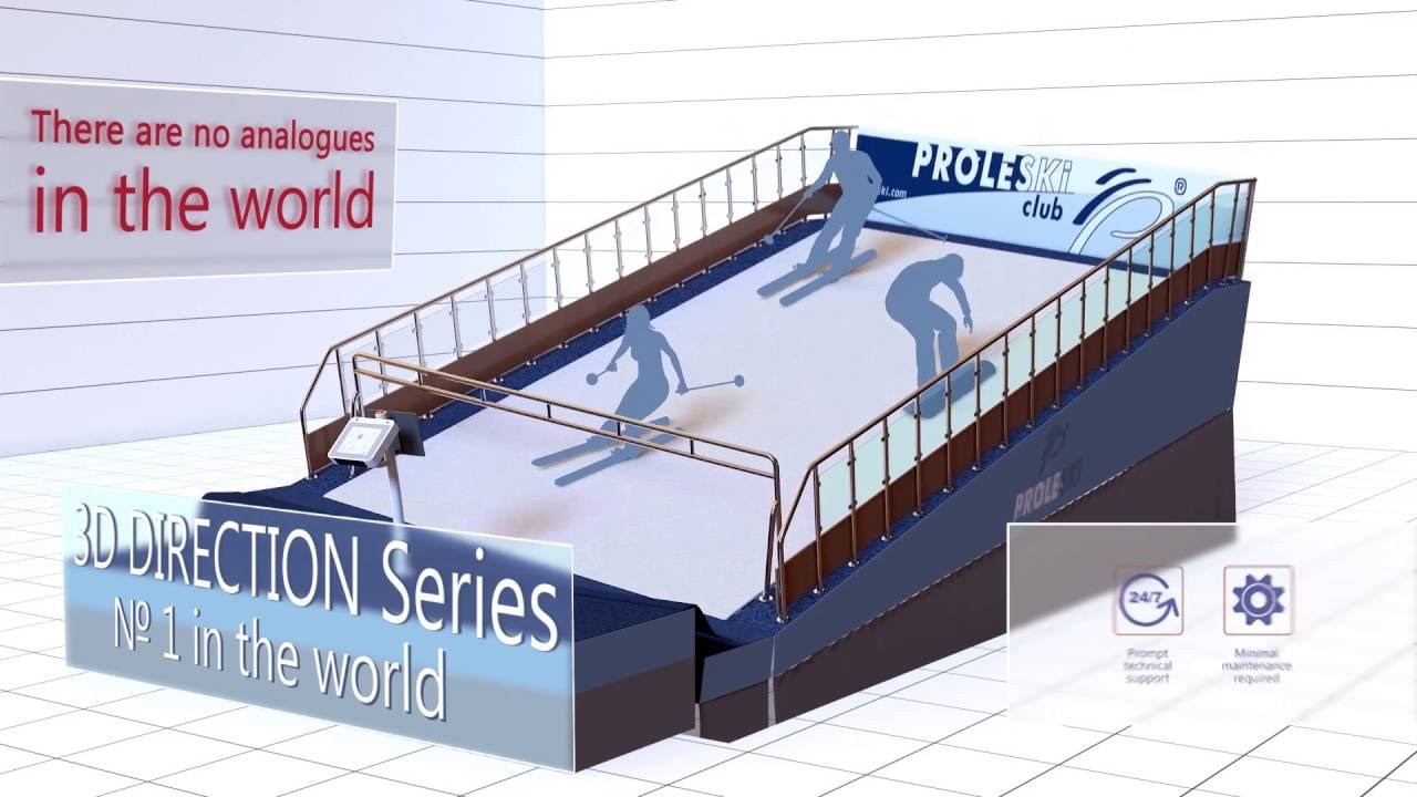 Indoor ski slopes simulator for skiing indoor (endless ski slopes ski