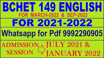 BCHET 149 Solved Assignment 2021-22 in ENGLISH,  Whatsapp For Pdf  9992290905.
