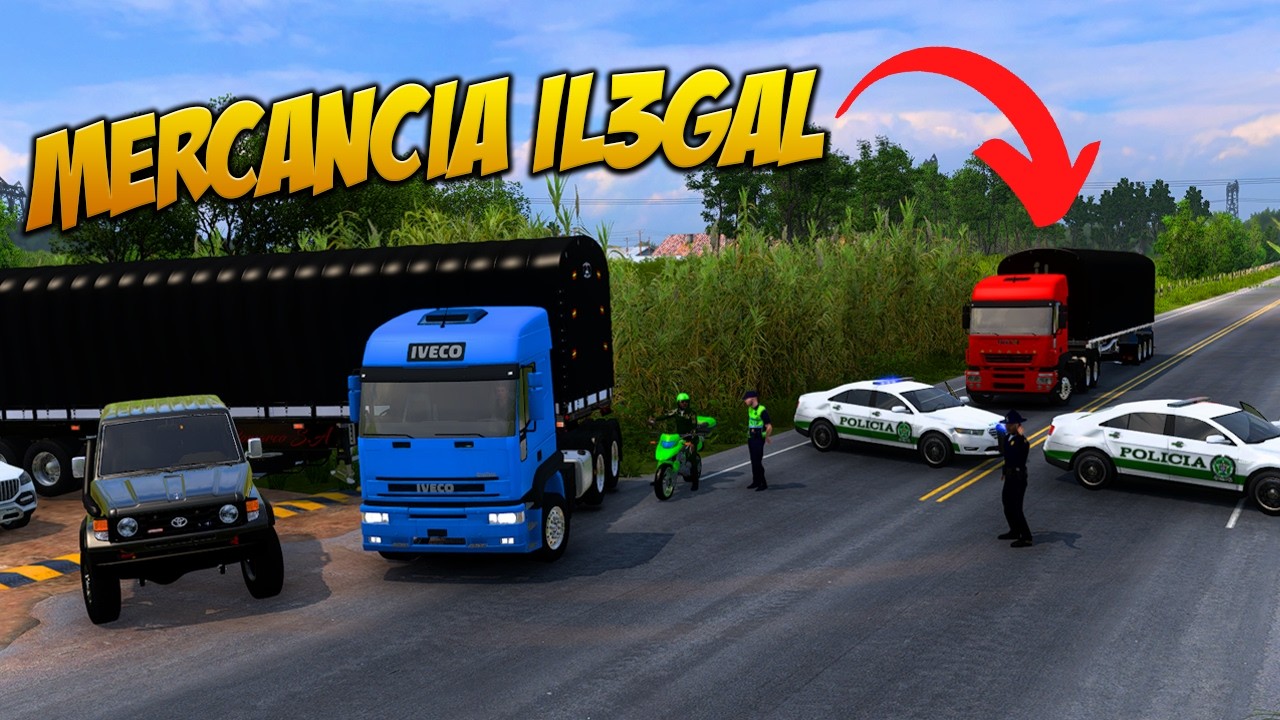 ESCAPAMOS DE LA POLICIA CON MERCANCIA 1L3GAL  !!! | American Truck Simulator Mods 1.58