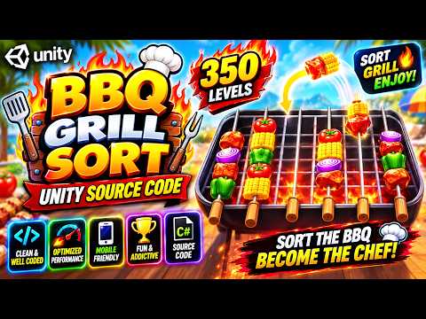 BBQ Grill Sort Unity Source Code | Unity Sorting Game Template | Unity Game Source Code