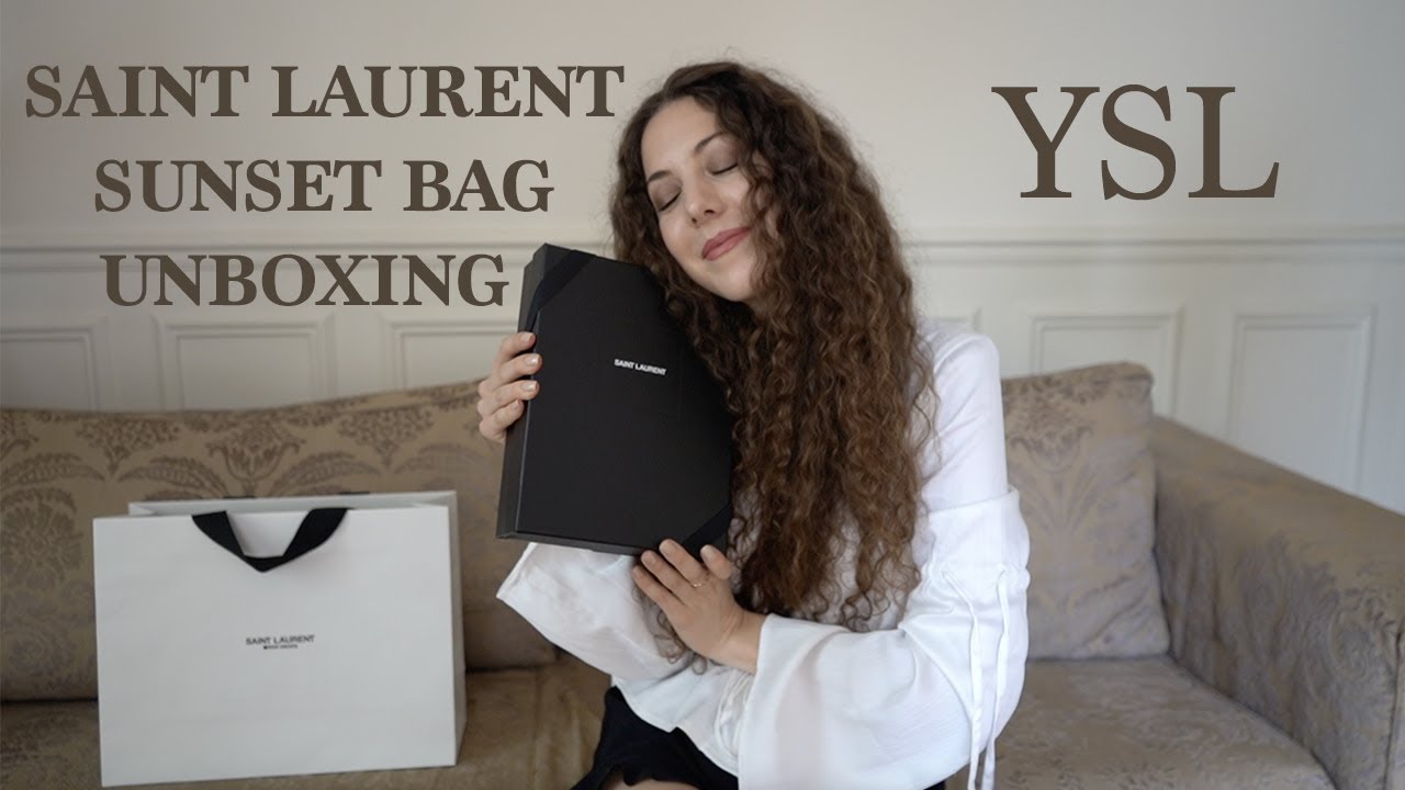 SAINT LAURENT BAG UNBOXING  SUNSET SMALL CROC EFFECT LEATHER IN