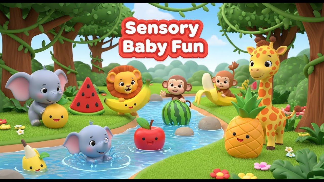 Sweet Fruit Friends & Animal Characters🐻Calm 3D Baby Sensory🍌