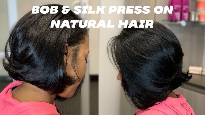 I GOT A SILK PRESS & CUT MY NATURAL HAIR INTO A BOB! - YouTube