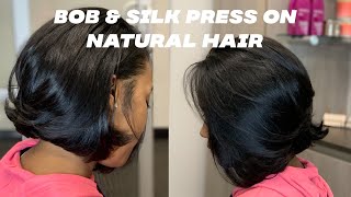 SALON WORK| How To Do A Bob & Silk Press On Natural Hair