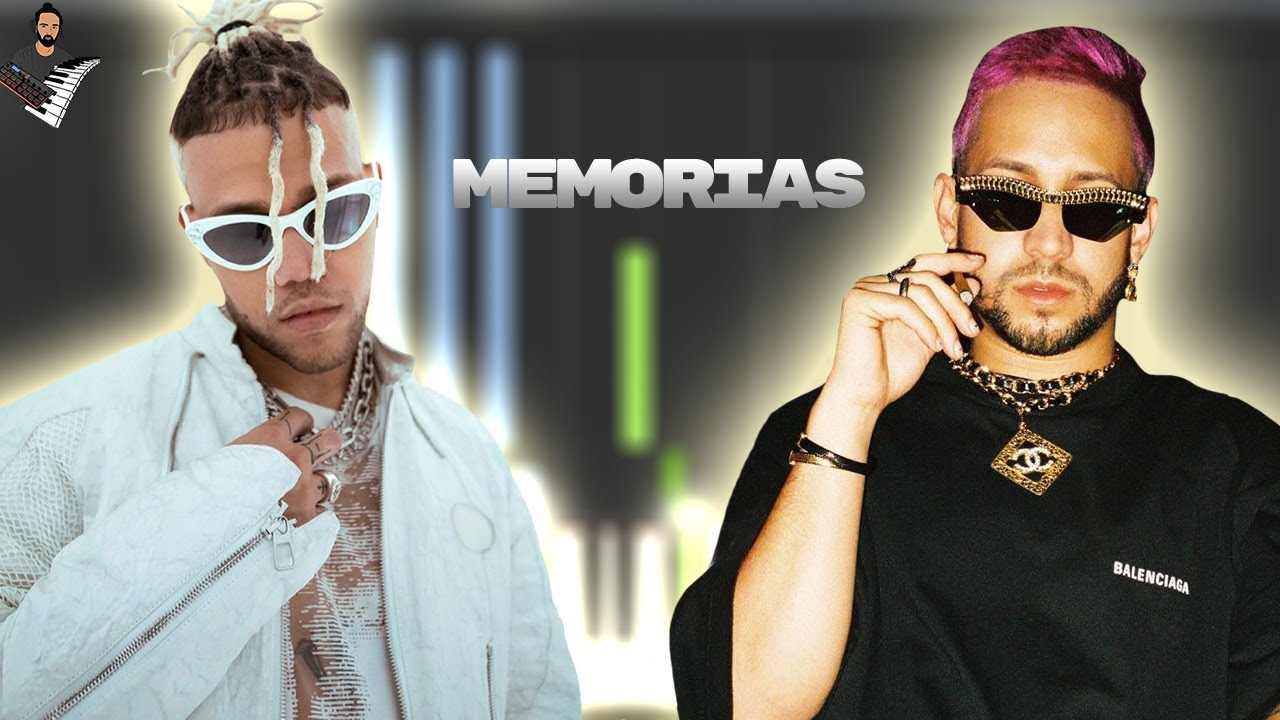 Mora, Jhay Cortez - MEMORIAS | Instrumental Piano Tutorial / Partitura / Karaoke / MIDI