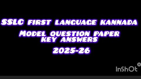 SSLC first language kannada Model question paper key answers 2025-26