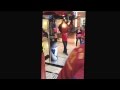 Boxer & Owner of San Francisco's Third Street Boxing Gym Paul Wade testing his hitting power.