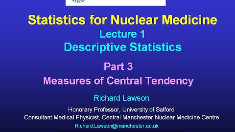 Statistics Lecture 1, Descriptive Statistics; Part 3