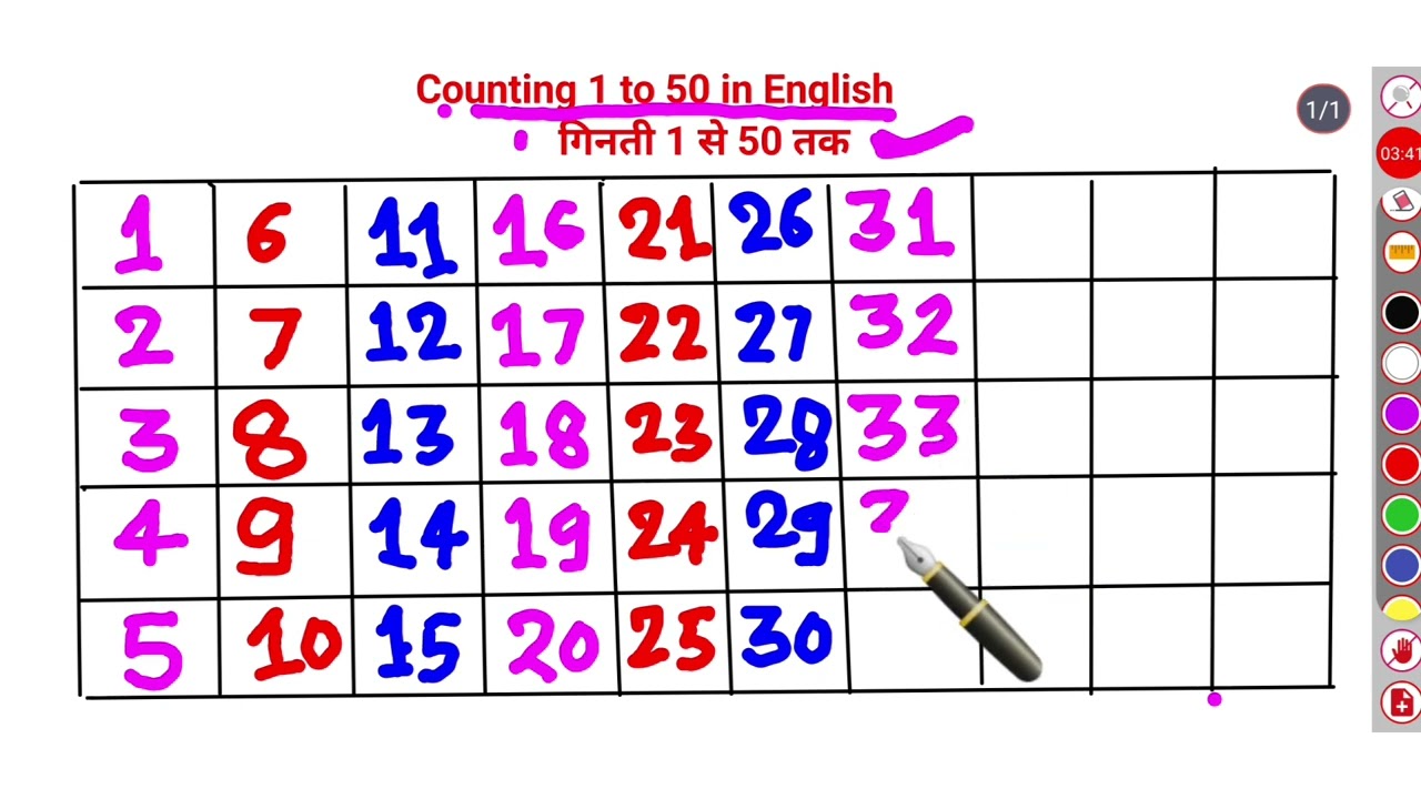 Counting number 1 to 50 easy to learn | गिनती 1 से 50 तक अंग्रेजी में | Kinni Kids TV 