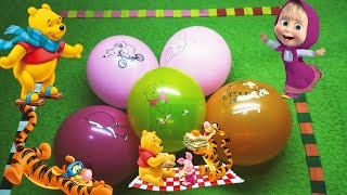 Blowing up balloons🎈balloon pop🎈Masha and the bear winnie the pooh balloon popping screenshot 5