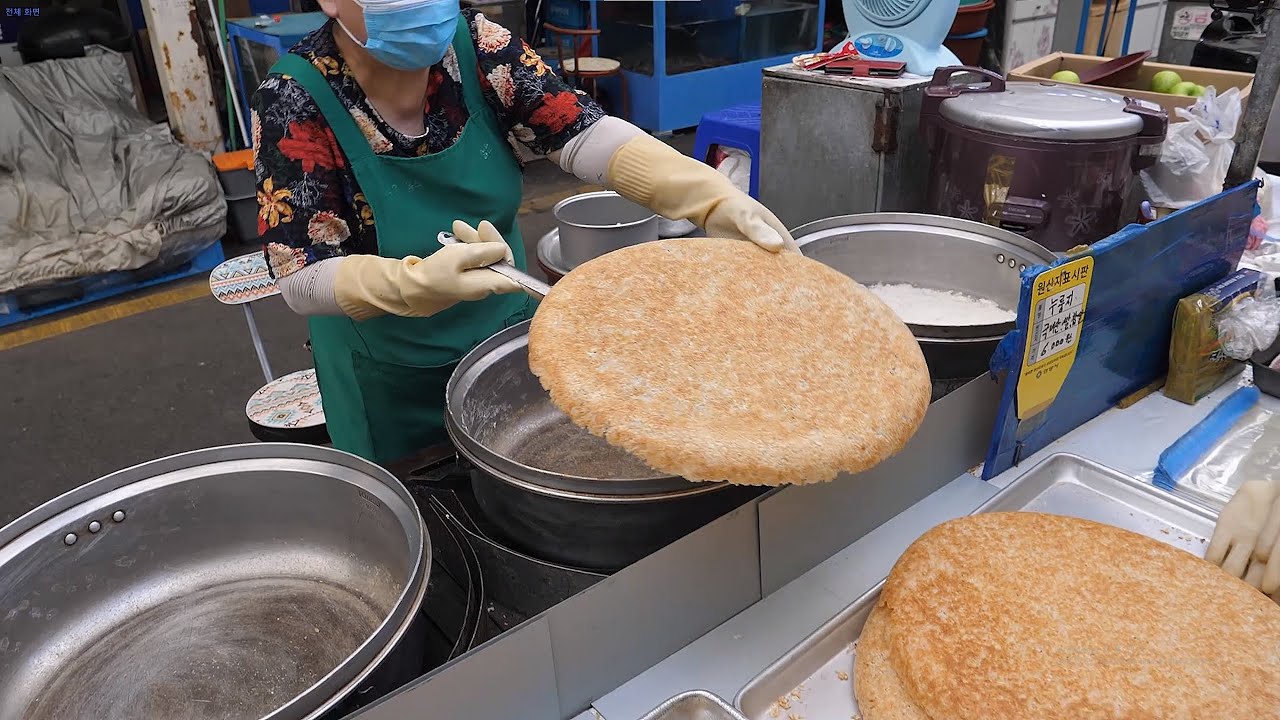 "하루종일 계속 만들어요~"만들자 마자 무섭게 팔려나가는 시장 누룽지 맛집 Top3 몰아보기!/Making market nurungji/Korean Street food