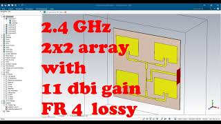 2.4ghz array antenna with high gain in cst