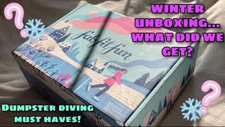 FABFITFUN WINTER UNBOXING! DUMPSTER DIVING ESSENTIALS?