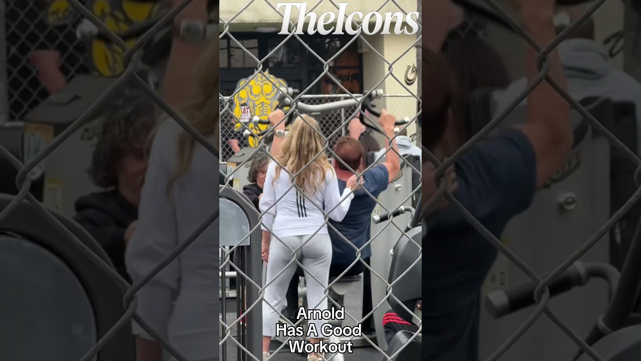 Arnold Schwarzenegger Has A Good Workout With A Friend At Golds Gym 