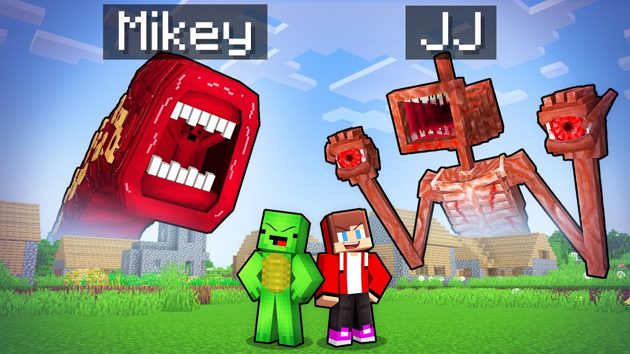 Mikey TRAIN EATER vs JJ SIREN HEAD Battle in Minecraft! (Maizen)