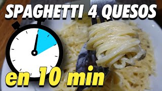 Espaguetis 4 Quesos, en 10 minutos sin queso azul