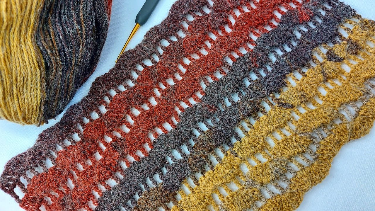 Великолепный, легкий и элегантный 👌💯 узор вязания волны крючком