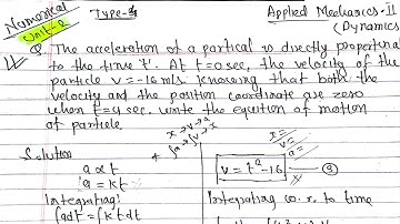Unit-2|Numerical|Type-4|Applied Mechanics-II(Dynamics)|Rectilinear motion of particle BE 2nd sem.