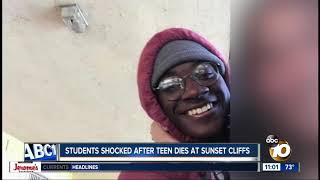Classmates shocked after teen dies at Sunset Cliffs