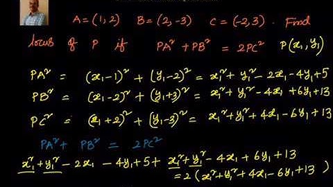 Coordinate Geometry: Locus- PA^2 + PB^2 = 2 PC^2