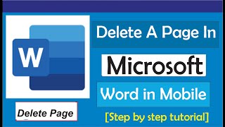 How To Delete A Page In MS Word In Mobile How To Delete A Page In MS Word In Mobile