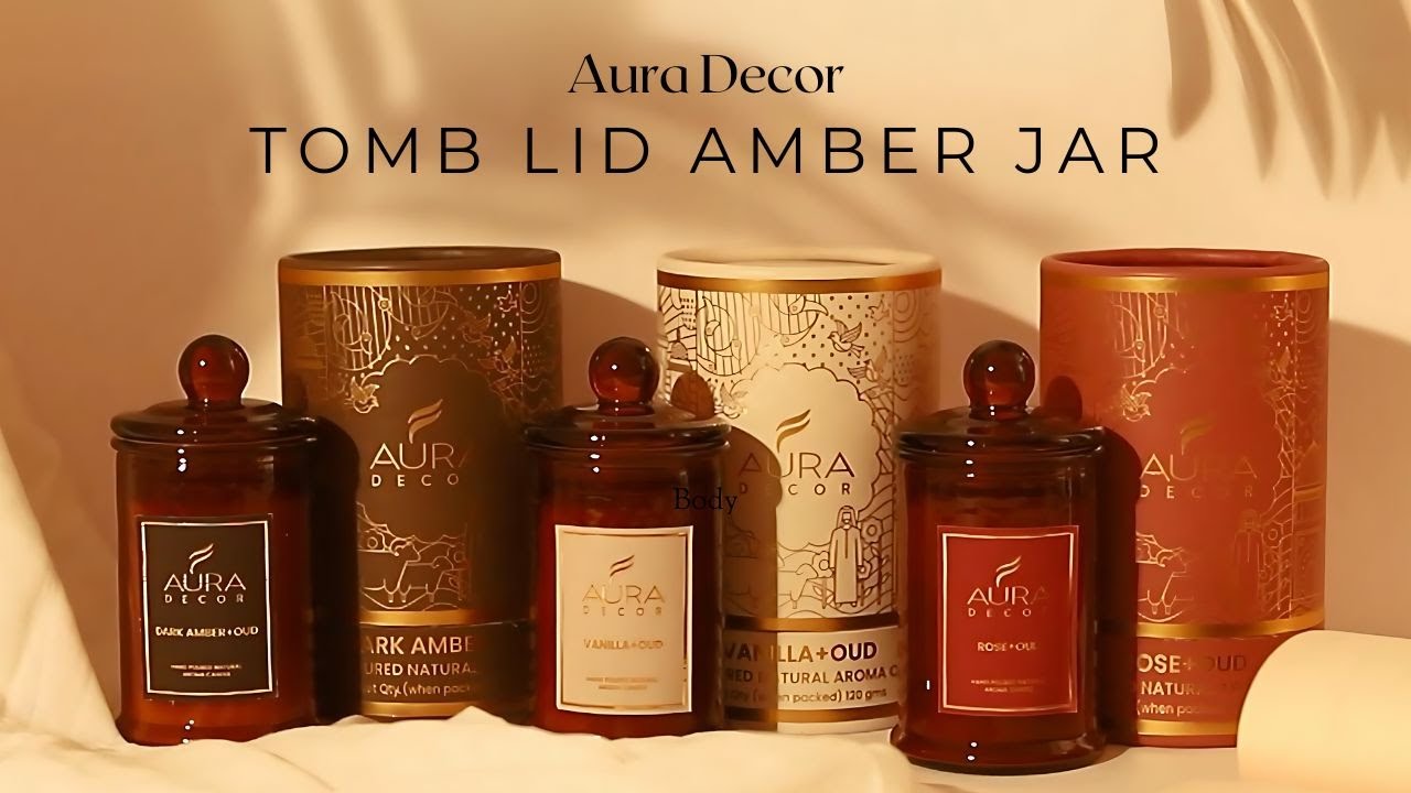 Aura Decor Scented Tomb Lid Jar Candle Gift Set || Amber jar || Gift Set ||