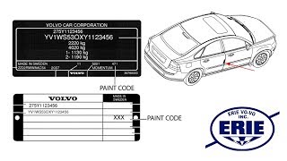 Where to find your Volvo Exterior Paint Color Code Location