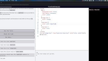 freeCodeCamp: Override All Other Styles by using Important