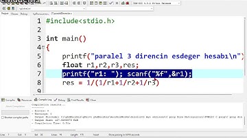 eMuderris, C prog ödevi: Paralel Dirençlerin Eşdeğeri