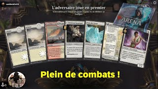 Enchaînement de combats avec un deck blanc et contre des decks multicolores dans MTGA (85)