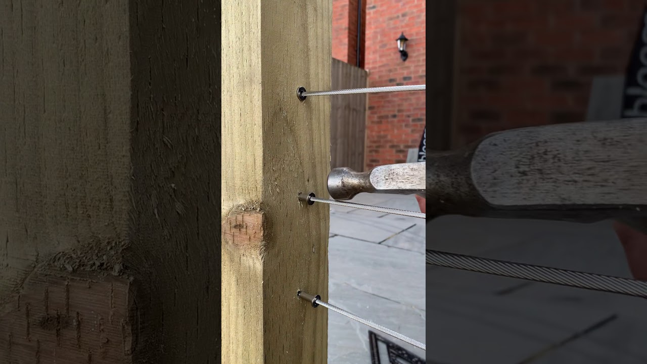 Stainless steel grommets for steel wire balustrade timber posts YouTube