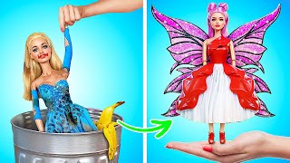 From Barbie Doll to Fairy Doll Makeover! *FUNNY* Transformation Hacks by Rocketmons!