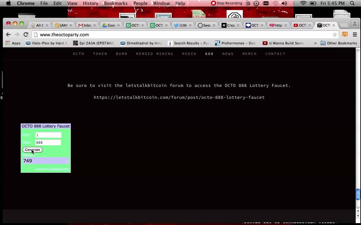 OCTO 888 Lottery Faucet Video Blog April 2015 Episode 2