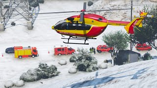 [GTA 5] INTERVENTION EN HÉLICOPTERE SOUS LA TEMPETE DE NEIGE | SÉCURITÉ CIVILE screenshot 5