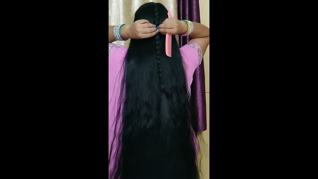 QUICK AND EASY  BRAIDED HAIRSTYLE FOR LONG HAIR .......