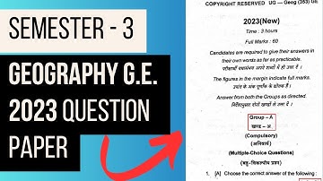BBMKU Semester 3 Geography General elective GE 2023 Question Paper SOLUTION!