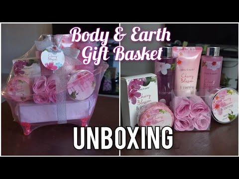 Body & Earth Gift Basket Unboxing | Cherry bloosom and Jasmine scent
