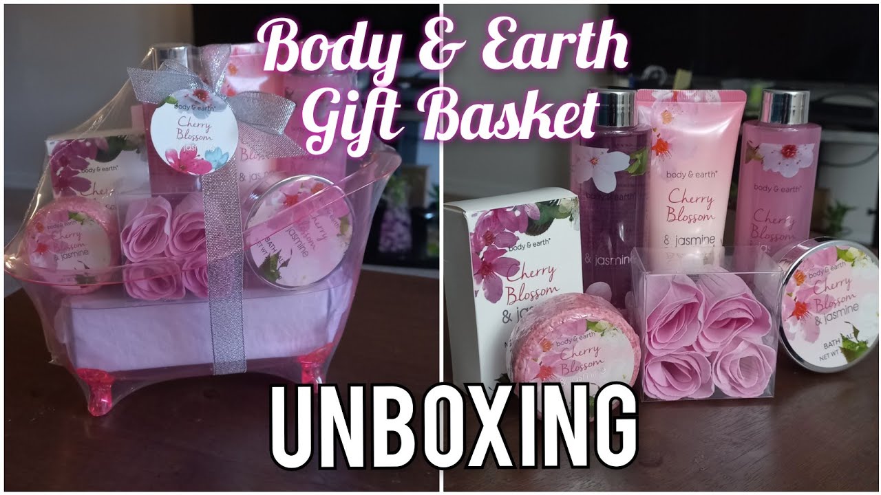 Body & Earth Gift Basket Unboxing Cherry bloosom and Jasmine scent