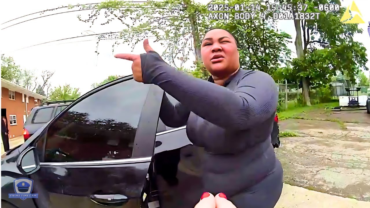 Полиция учит огромную хулиганку, что она не устанавливает правила