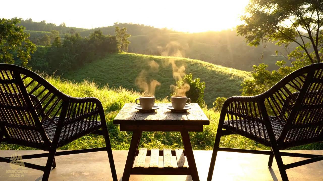 #2 Relaxing Jazz Cafe Ambience for Stress Relief | Gentle Jazz Piano with Nature Sounds for Work ☕☕☕