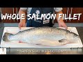 Whole Salmon Cut and Clean For Sushi Prep (Visual Instruction/ASMR)