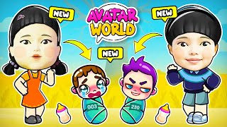 I Was Adopted by SQUID GAME DOLLS! AVATAR WORLD