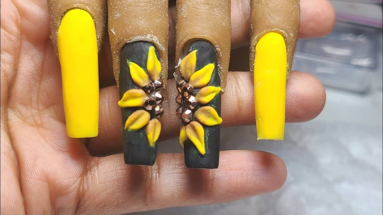 HOW TO DO 3D SUNFLOWER NAIL!!! | 🌻 Sunflower is know as a symbol of  optimism and happiness. 😍 Let's do sunflower nail art design with  Notpolish products ======================== 🔸... | By