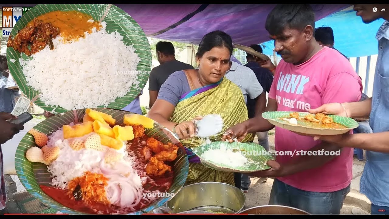Hardwoking Aunty Selling Cheapest Road Side Unlimited Meals | Street food | STREET FOOD