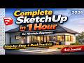 SketchUp for Absolute Beginners | Complete SketchUp in Just 1 Hour + Real Practice#sketchup