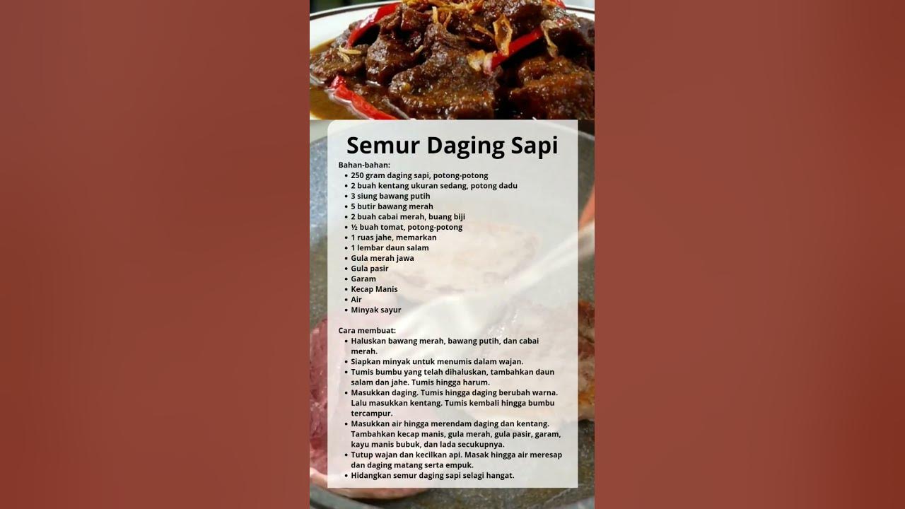 Resep Semur Daging Sapi #shorts #shortsfeed #shortvideo #resepmasakan #resep #semurdagingsapi