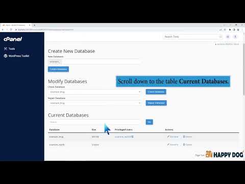 How to delete a database in cPanel with Happy Dog Web Hosting